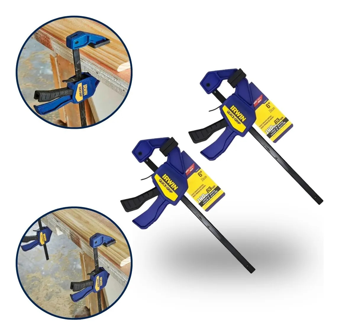 Grampos sargento Irwin de aperto rápido — 15 cm, kit com 2
