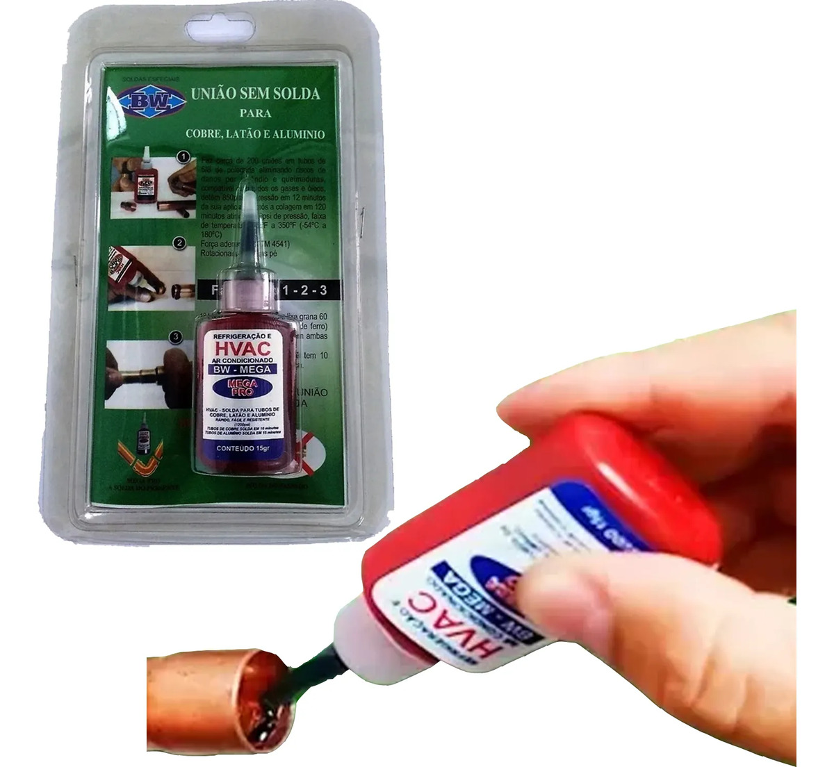 Solda fria HVAC Mega Pro para cobre e alumínio