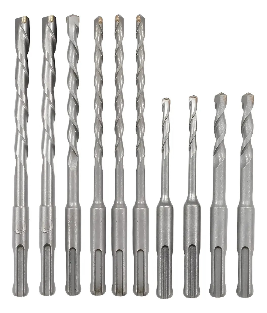 Jogo de brocas SDS Plus — 4 a 14 mm, 10 peças