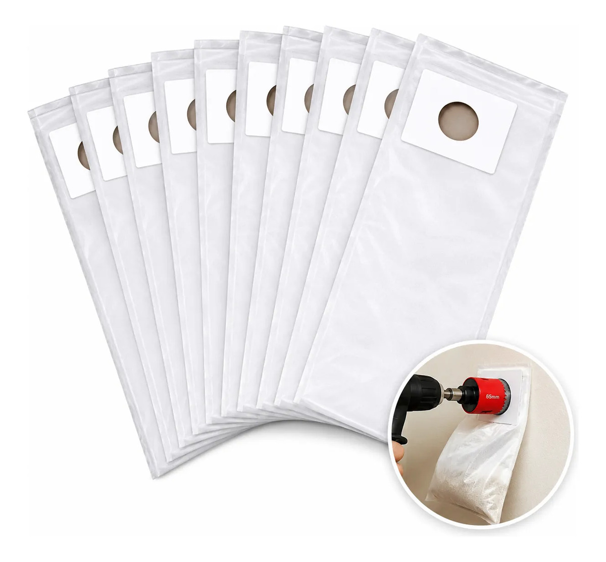 Kit de 10 sacos coletores de pó Suryha para serra-copo