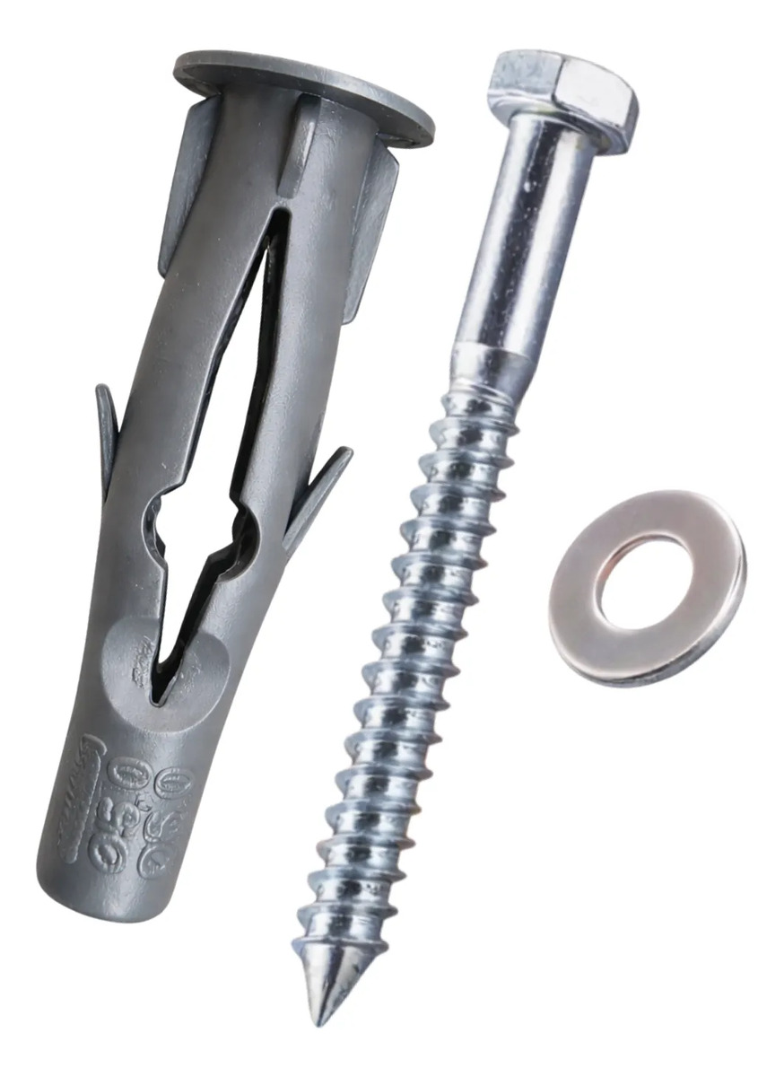 Kit buchas 10 mm para parede oca com parafusos e arruelas 150 peças