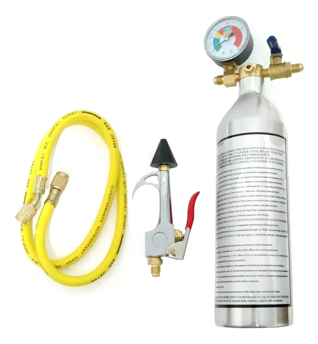 Garrafa injetora Flush 141b para refrigeração com manômetro