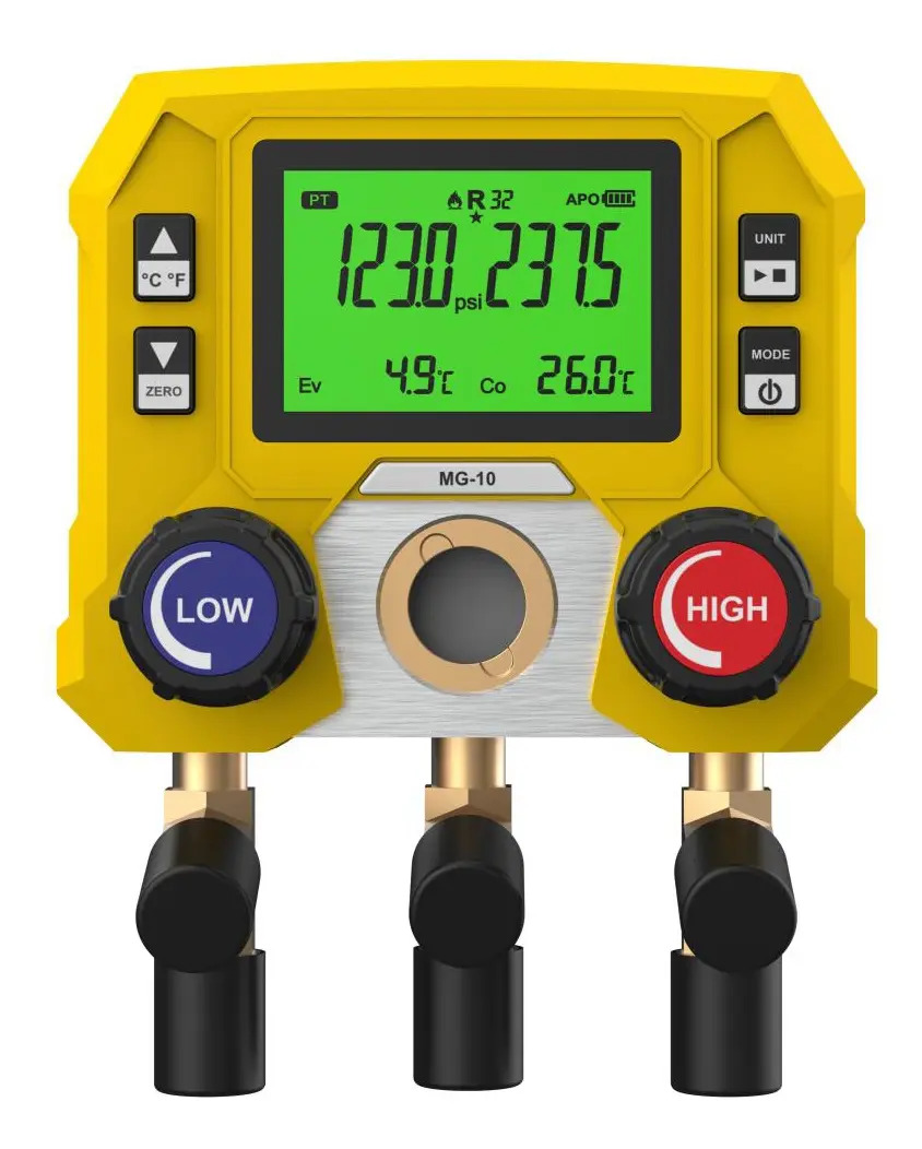 Manifold digital com vacuômetro para refrigeração sem mangueiras