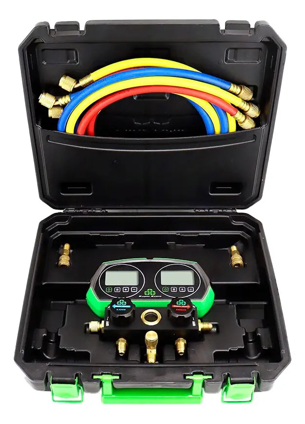 Manifold digital R32/R22/R410 com mangueiras e sensor