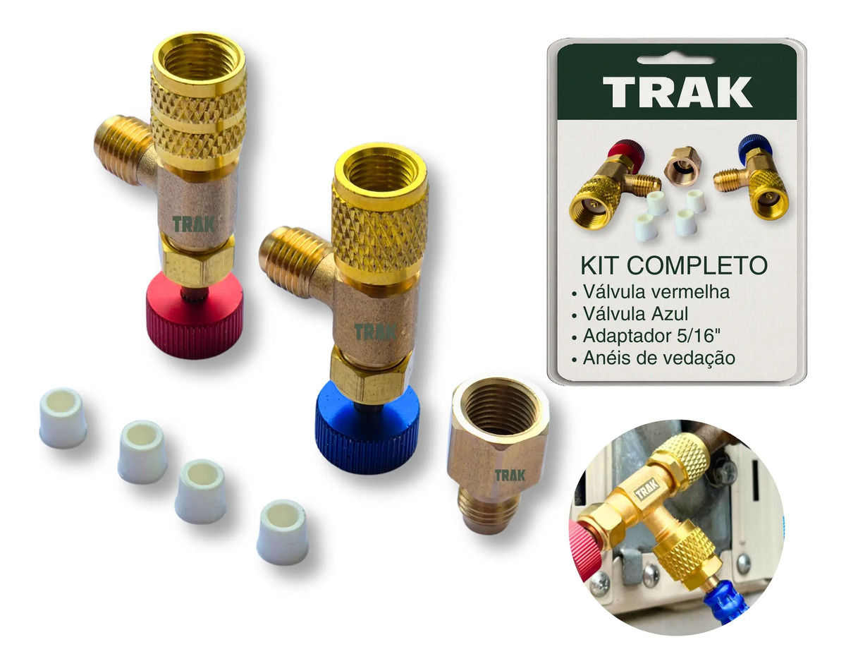 Kit Válvulas Acionadora Controle Fluido Ar R22 R32 + Conector