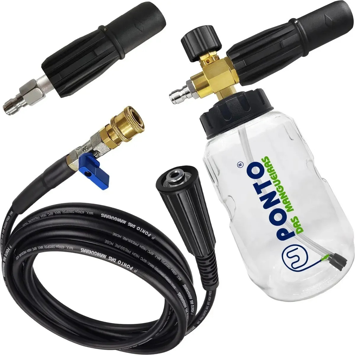 Kit para lavadora Intech Turbojet com mangueira de 10 m e Snow Foam