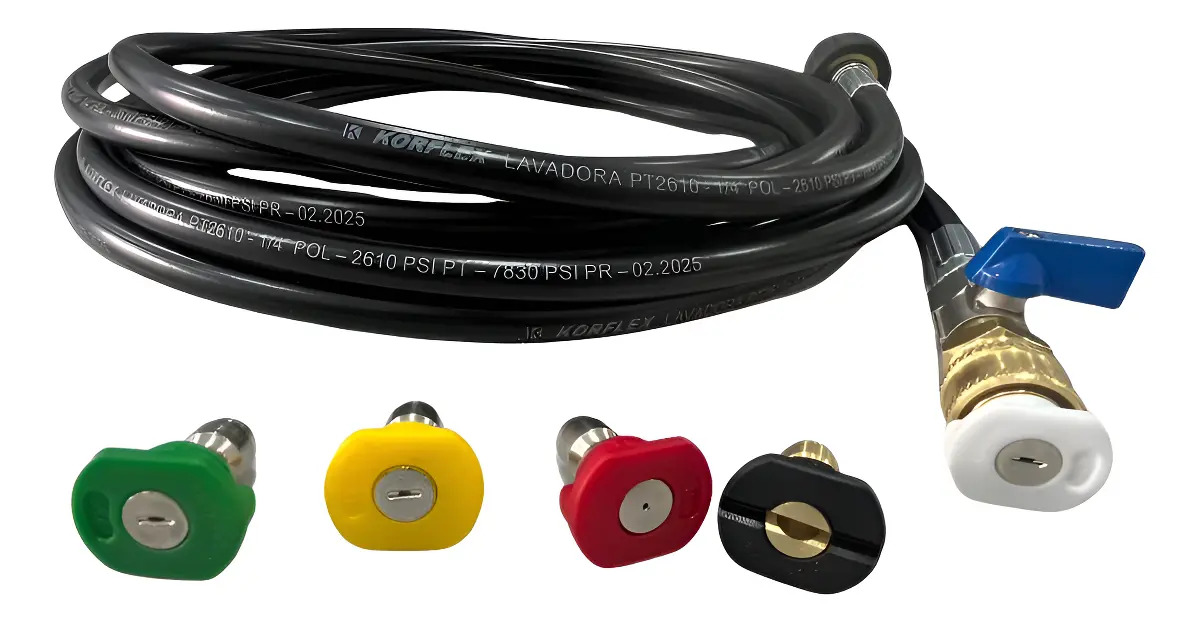 Mangueira de nylon 10 m com engate rápido e bico para Kärcher HD 585
