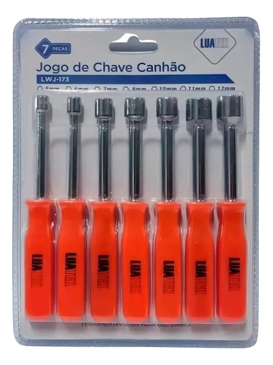 Jogo de Chaves Canhão Sextavadas 5 a 12mm — 7 Peças