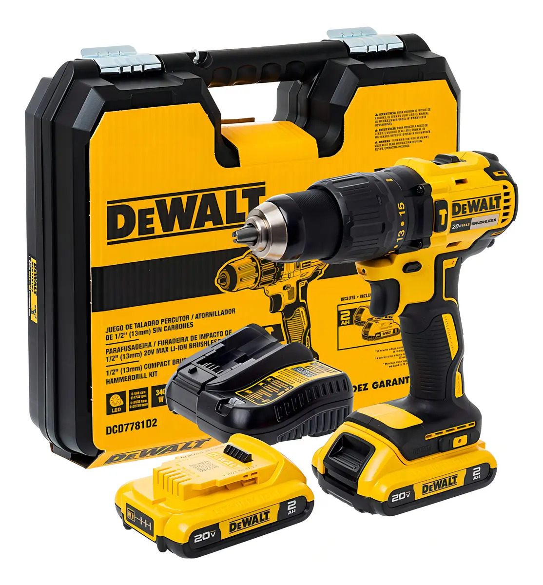 Parafusadeira de Impacto DeWalt DCD7781D2 20V — 2 Baterias