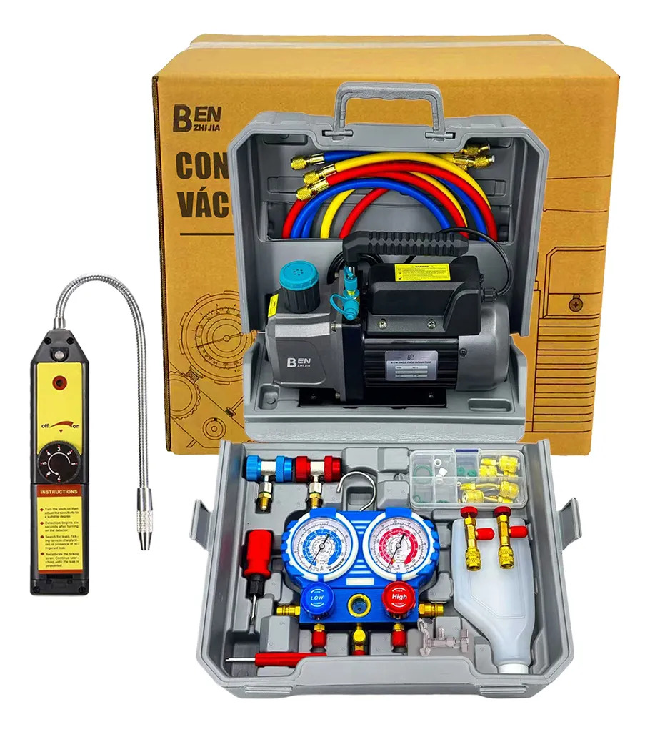 Bomba De Vácuo 4cfmbenzhijia+manômetro+detector De Vazamento