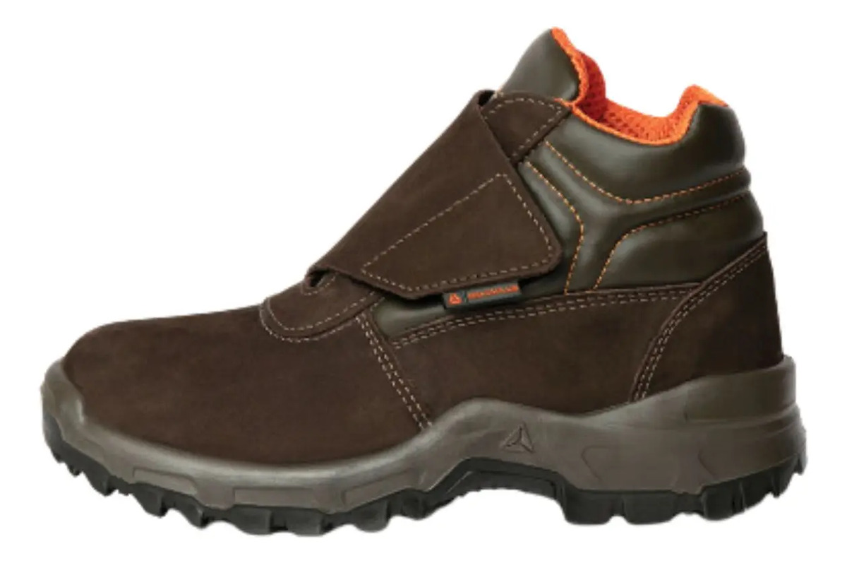 Bota De Couro Nobuck Velcro Vitoria Sra Delta Plus