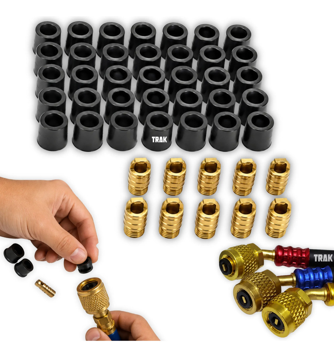 Kit Reparo 30 Borrachas 10 Pinos Mangueira Manifold 1/4 Trak