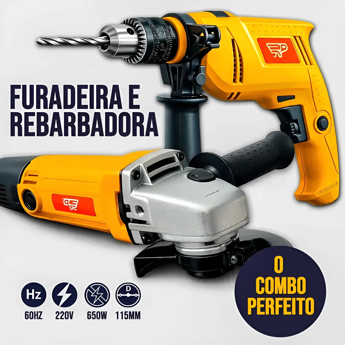 Kit Furadeira Impacto 600w Esmerilhadeira Angular 650w 220v