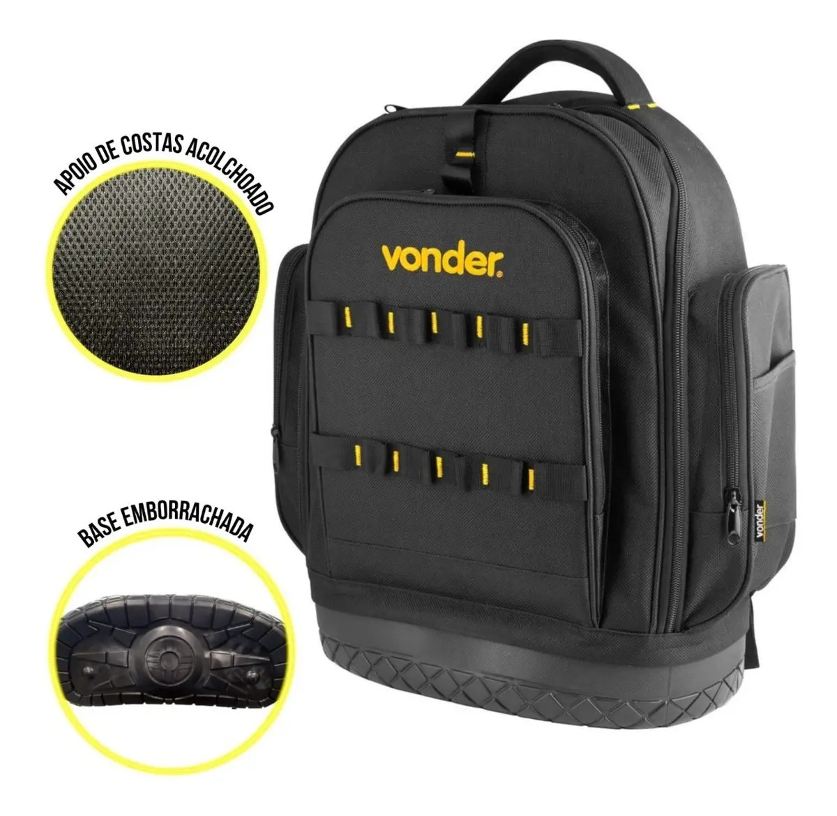 Mochila Bolsa Ferramentas Profissional Base Emborrachada Vonder Mov0300