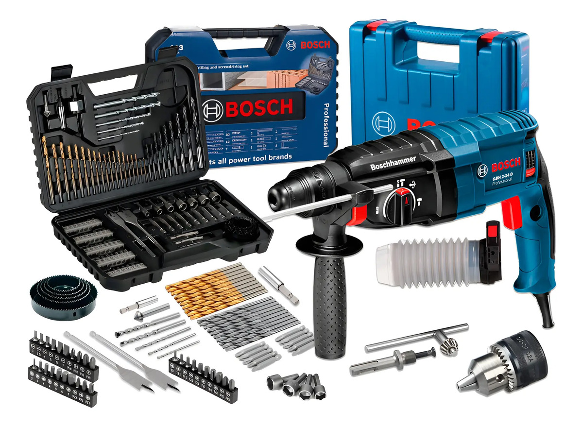 Martelete Rompedor Bosch Gbh 2-24d 820w 127v + Kit 103 Pçs