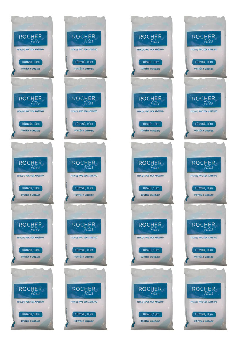 Kit 20 Fita Pvc Branca 10 Mm X 10mt - S/adesivo Branca