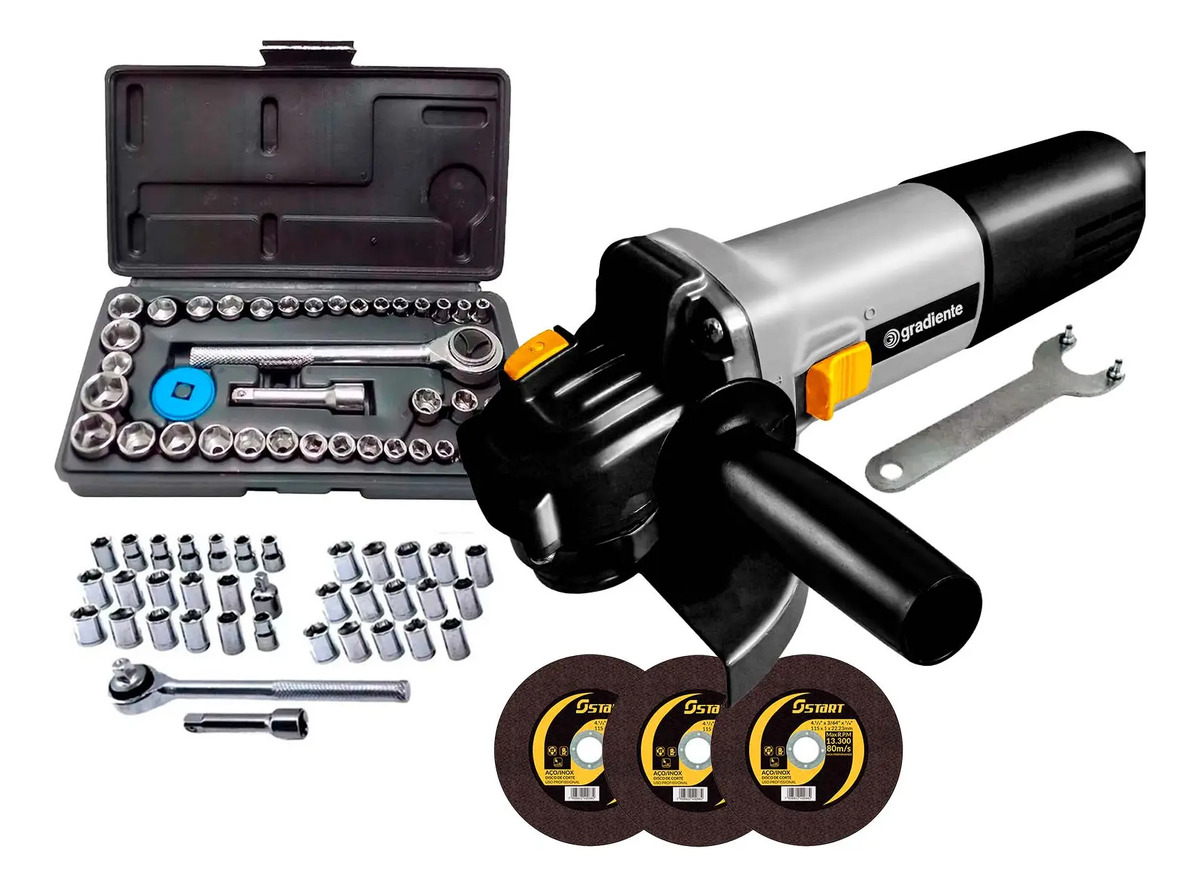 Esmerilhadeira Gradiente Gea850220 850w 115mm Com Acessórios