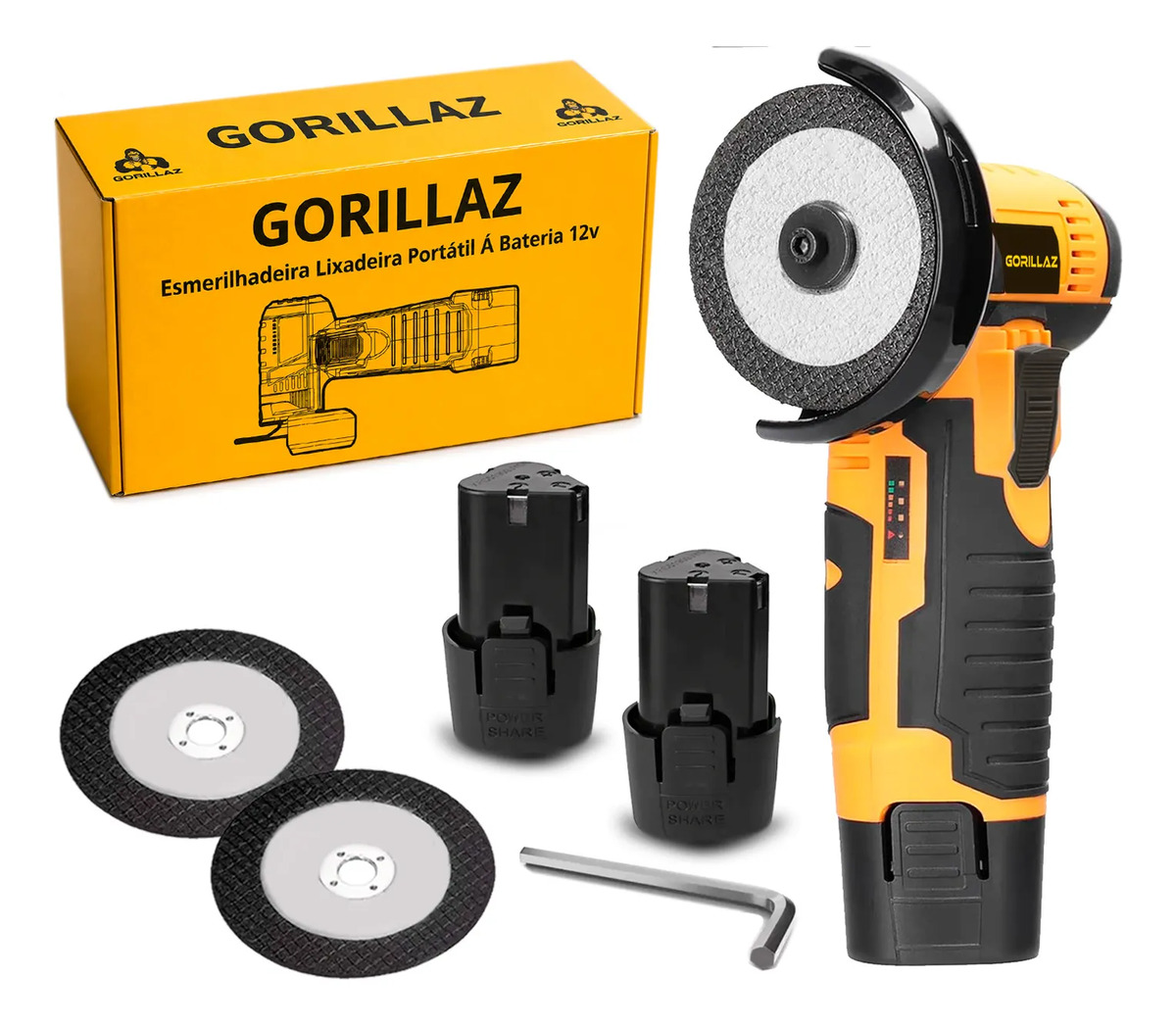 Mini Esmerilhadeira Lixadeira Angular 12v 660w 2 Baterias