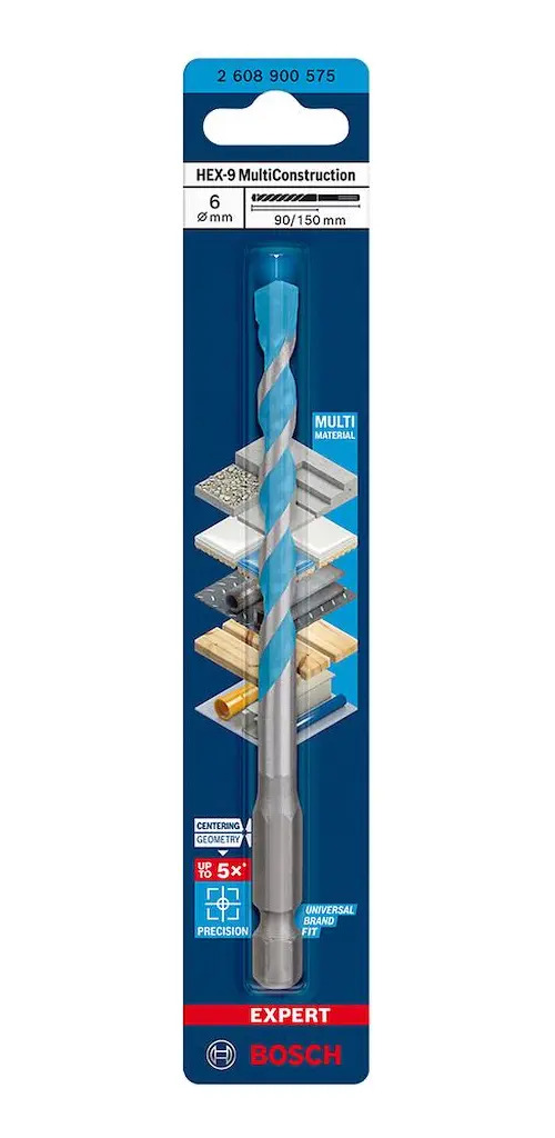 Broca Bosch Expert Hex-9 Multiconstruction Diâmetro6x90x150m