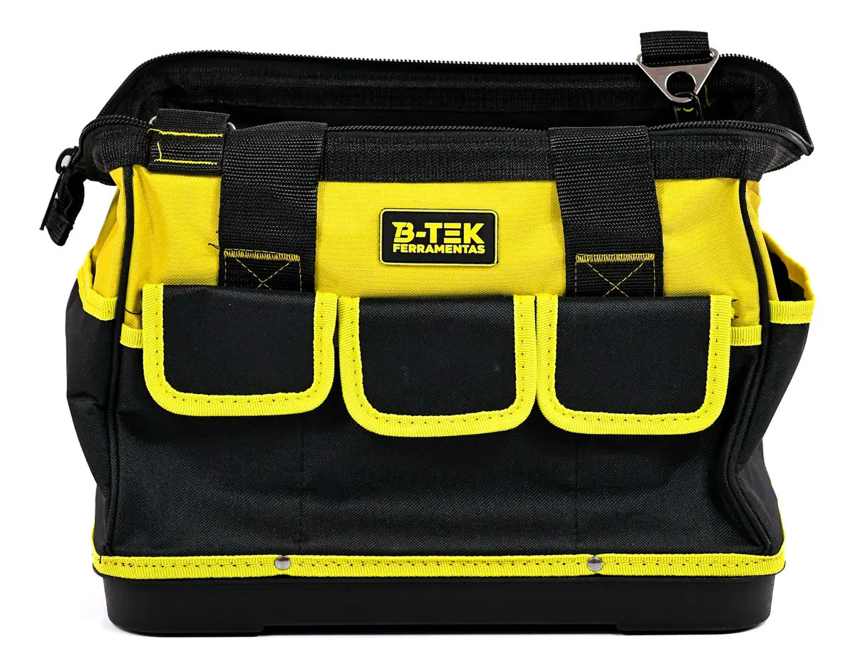 Bolsa Ferramentas Reforçada Com Alças E Bolsos Mochila De Transporte Fundo Reforçado Oxford Porta Ferramentas Carregar Cor Amarelo 16 Divisões Prática Eletricista Instalador Pedreiro Encanador