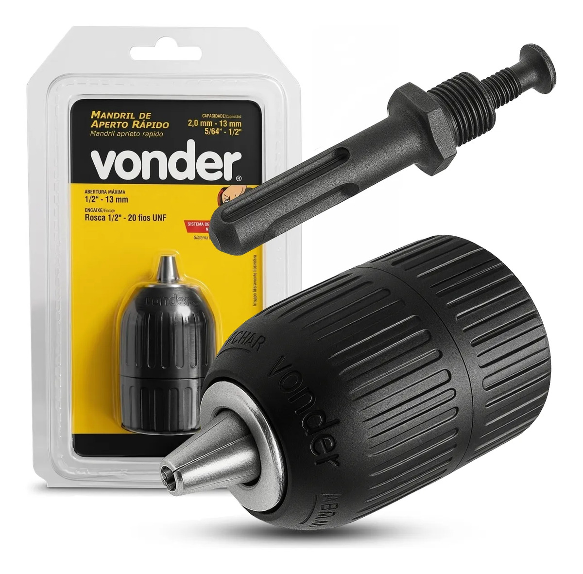 Mandril De Aperto Rápido 1/2 13mm + Adaptador Sds Plus