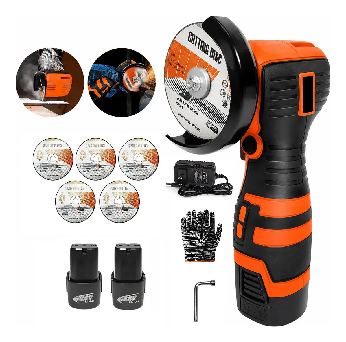 Esmerilhadeira Lixadeira Portátil Sem Fio - Mini Compacta E Versátil Para Uso Profissional | Esmerilhad Vermelho 60Hz
