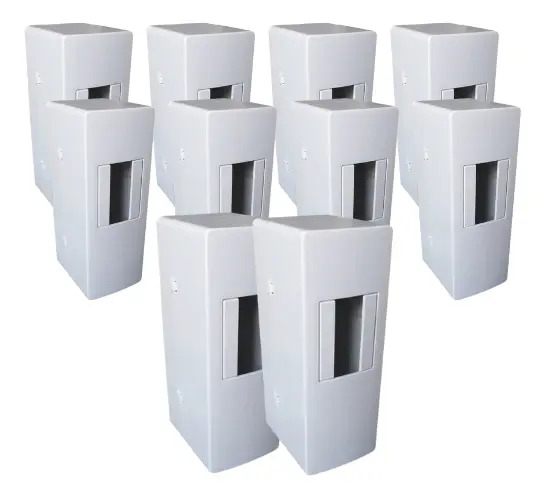 Kit 10 Caixa Disjuntor Bipolar Sobrepor 1-2 Disjuntores Slim