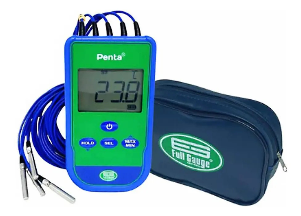 Termômetro Digital Portatil Full Gauge Penta Com 5 Sensores