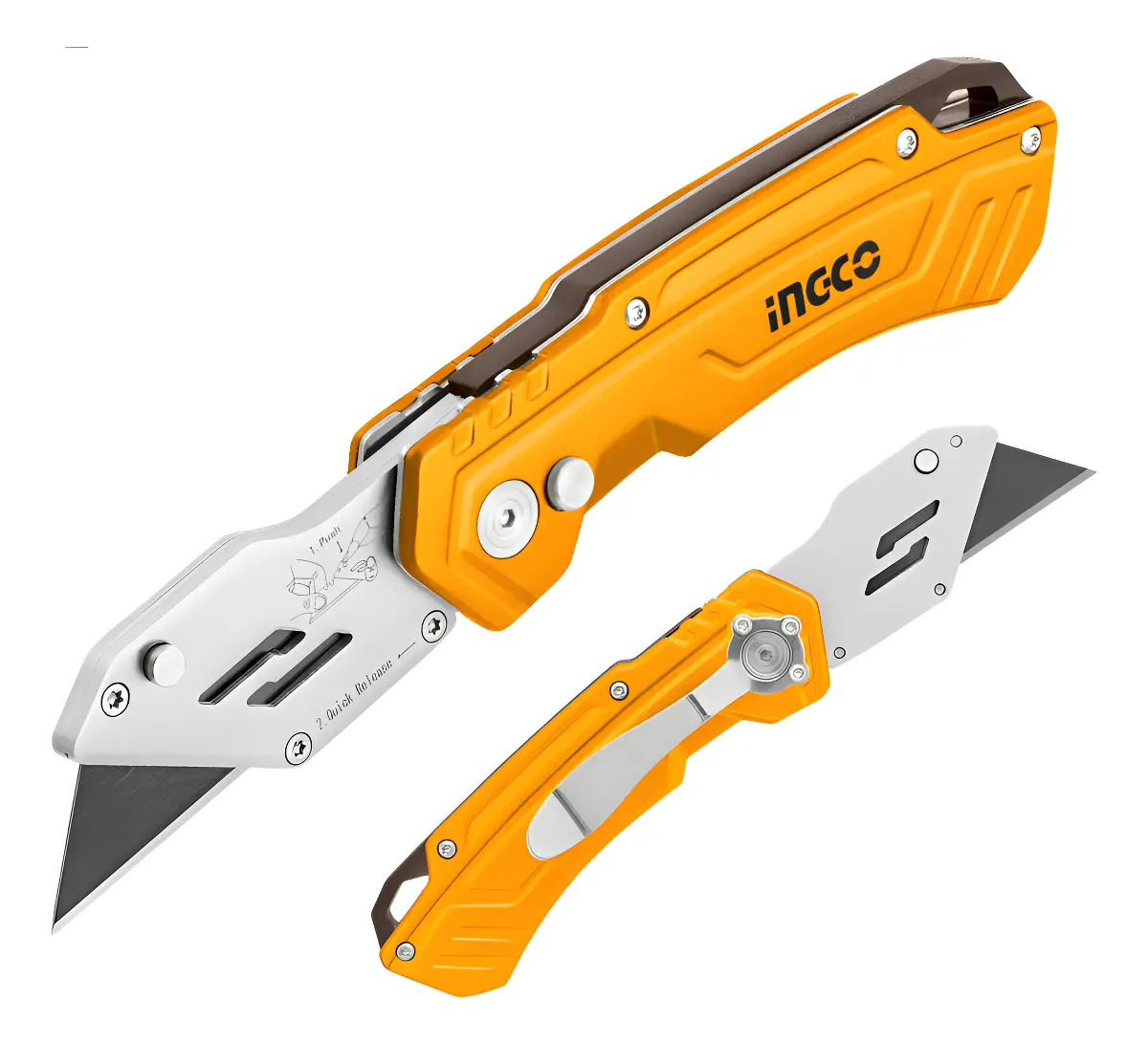 Estilete Trapezoidal Dobrável 19mm 6 Laminas Huk6288 Ingco