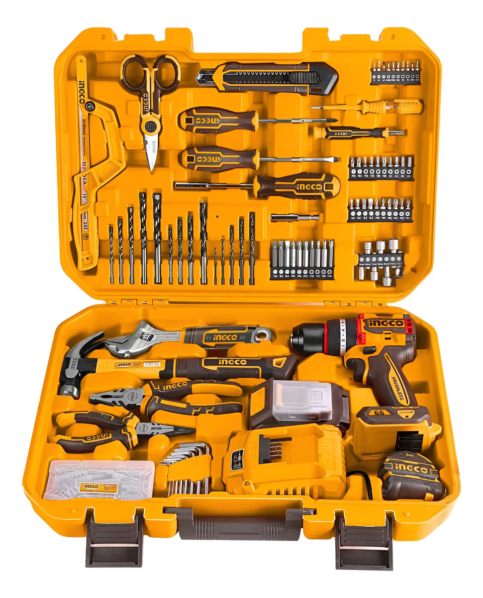 Kit 165 Ferramentas + Parafusadeira 66n 1/2 1x 2ah Ingco