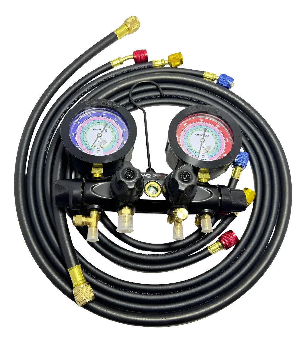 Manifold 4 Vias Bravo Bpro-m4 Kit Completo R410a R32 R22