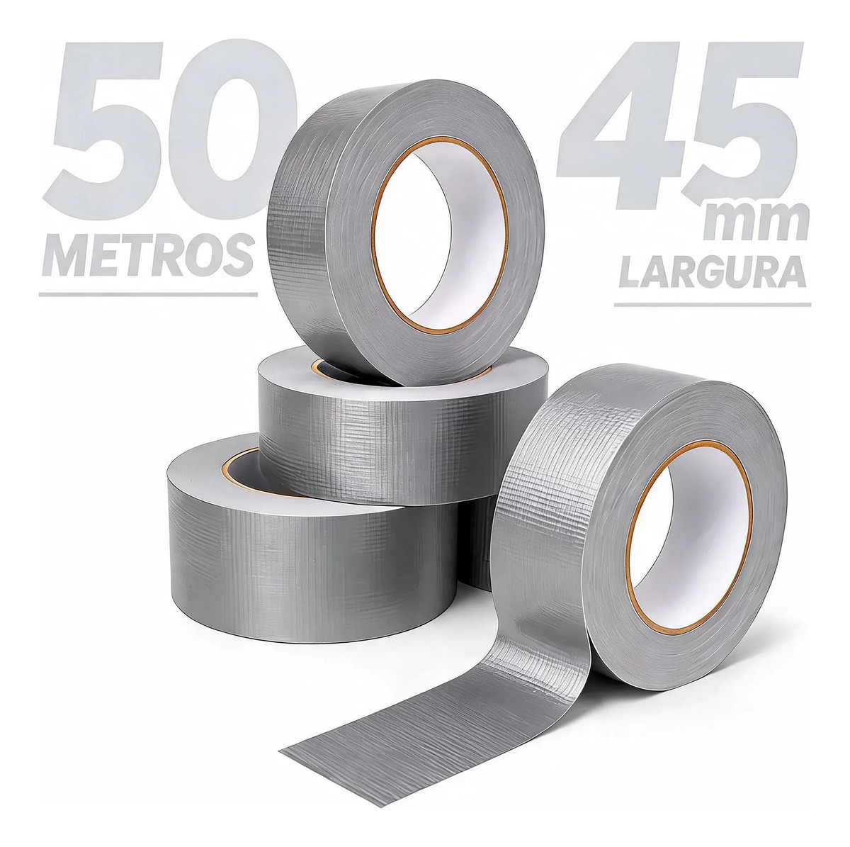 Fita Silver Tape Multiuso 45mm X 50 Metros Reforçada Cinza
