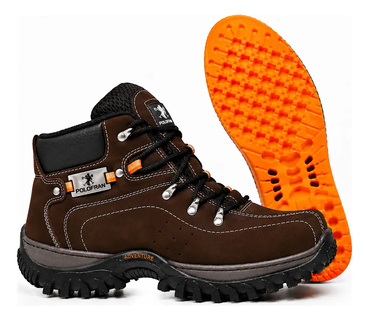 Bota Adventure Botina Coturno Couro Tênis Palmilha Gel Pu