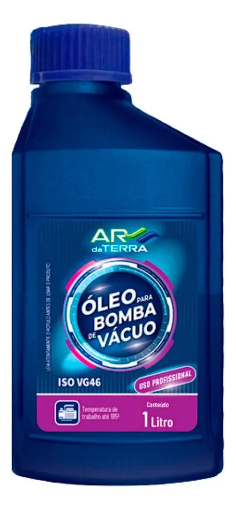 Óleo Lubrificante Vegetal 1L Marca Ar da Terra Para Bomba de Vácuo ISO VG46