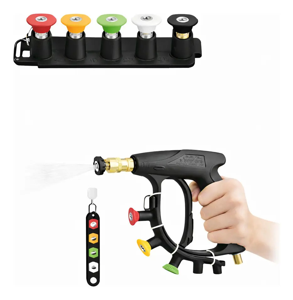 Kit Suporte + 5 Bicos Lavadora Alta Pressao Engate Rapido