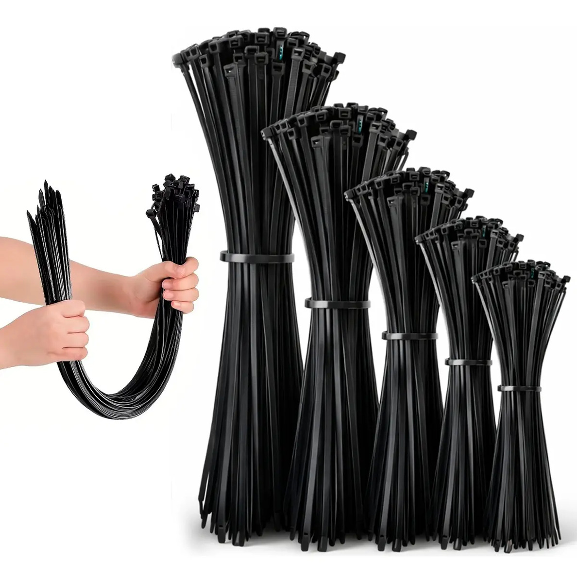 Kit 500 Fita Hellerman Cinta Plástica Enforca Gato 5 Tamanho