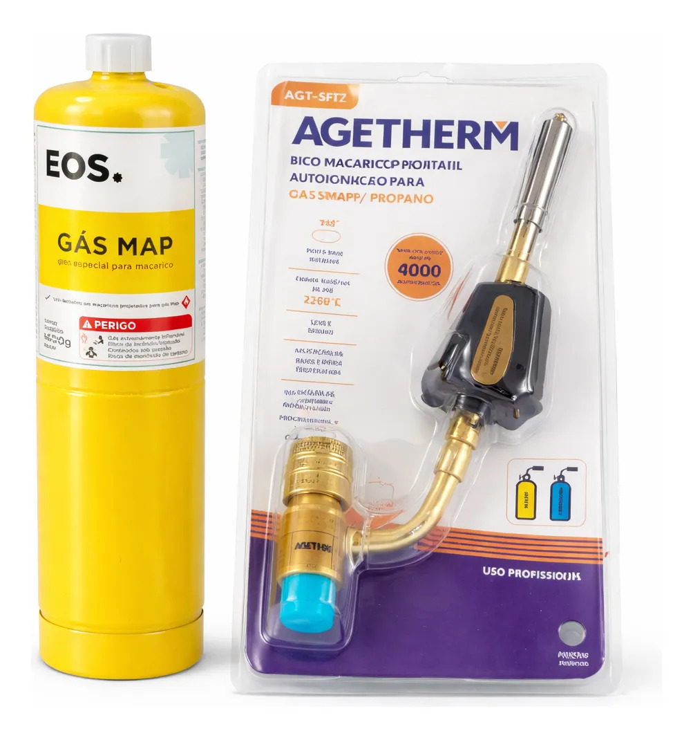 Maçarico Portatil Automatico Turbo Agetherm + 1 Carga Mapp