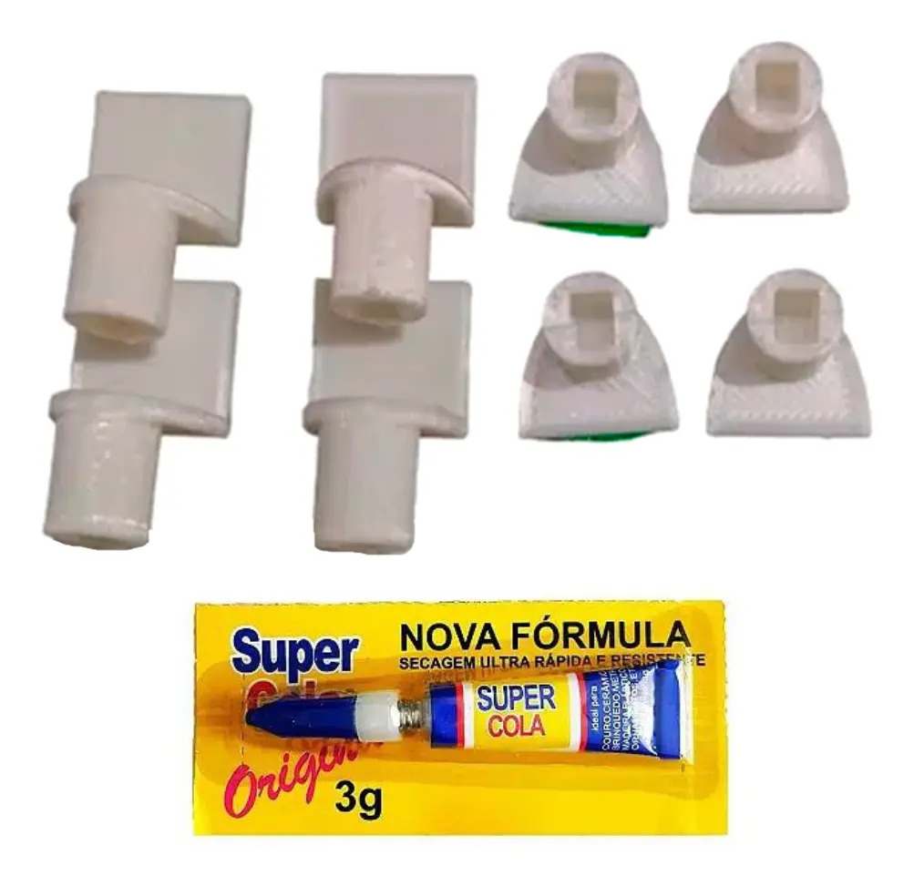 Kit Reparo Aleta Compatível Ar Split Midea 4 Pçs + Cola