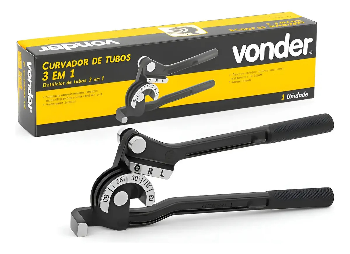 Curvador De Tubo Tipo Alavanca 3 Em 1, 1/4-5/16 -3/8 Vonder