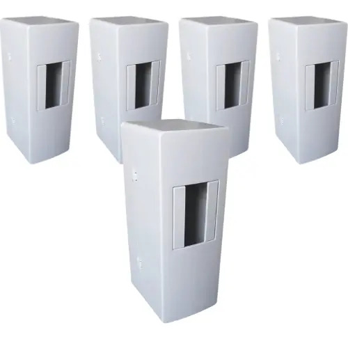 Kit 5 Caixa Disjuntor Bipolar Sobrepor 1-2 Disjuntores Slim