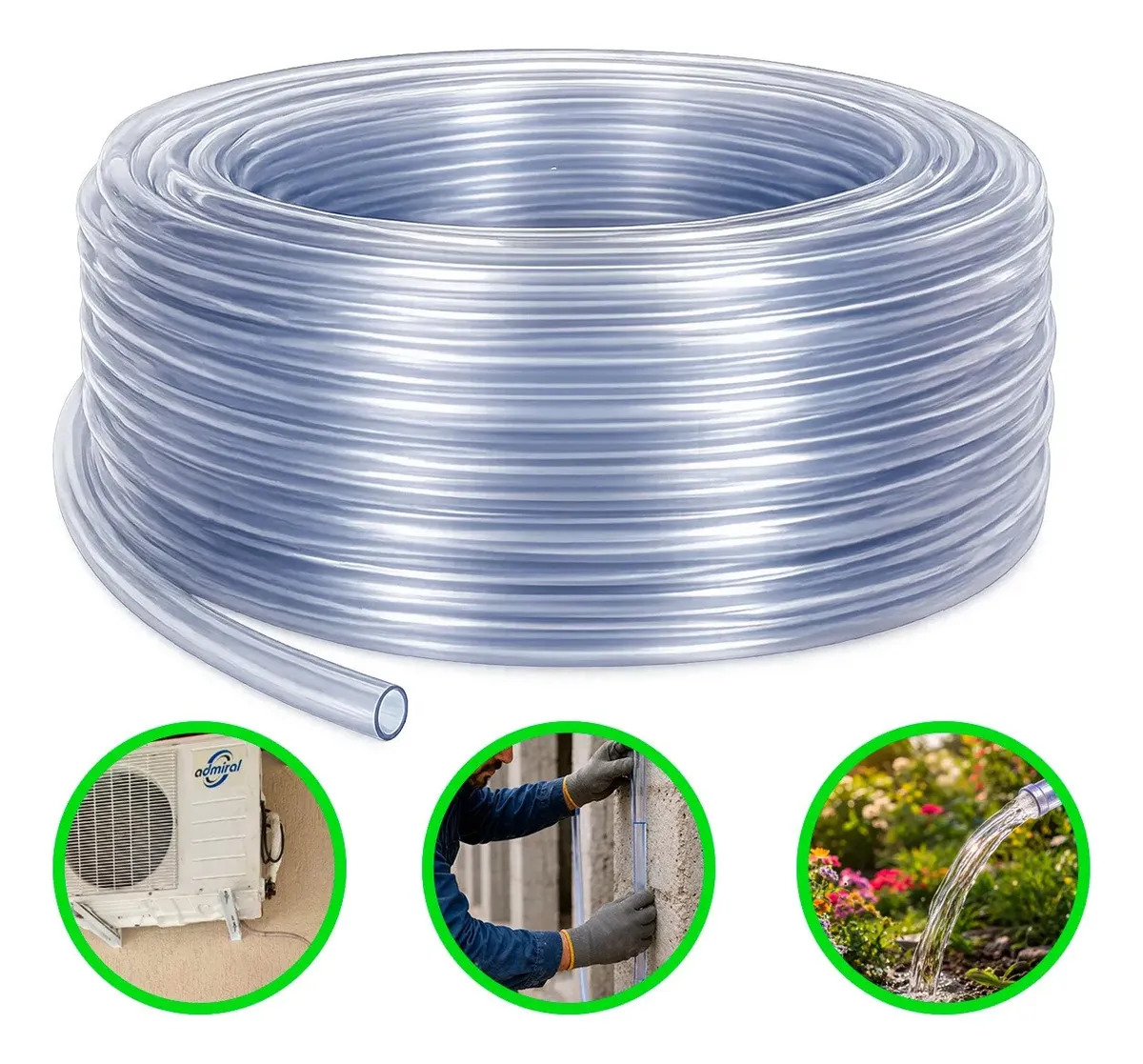 Mangueira De Dreno Para Ar Condicionado Cristal 20m 5/8 Transparente