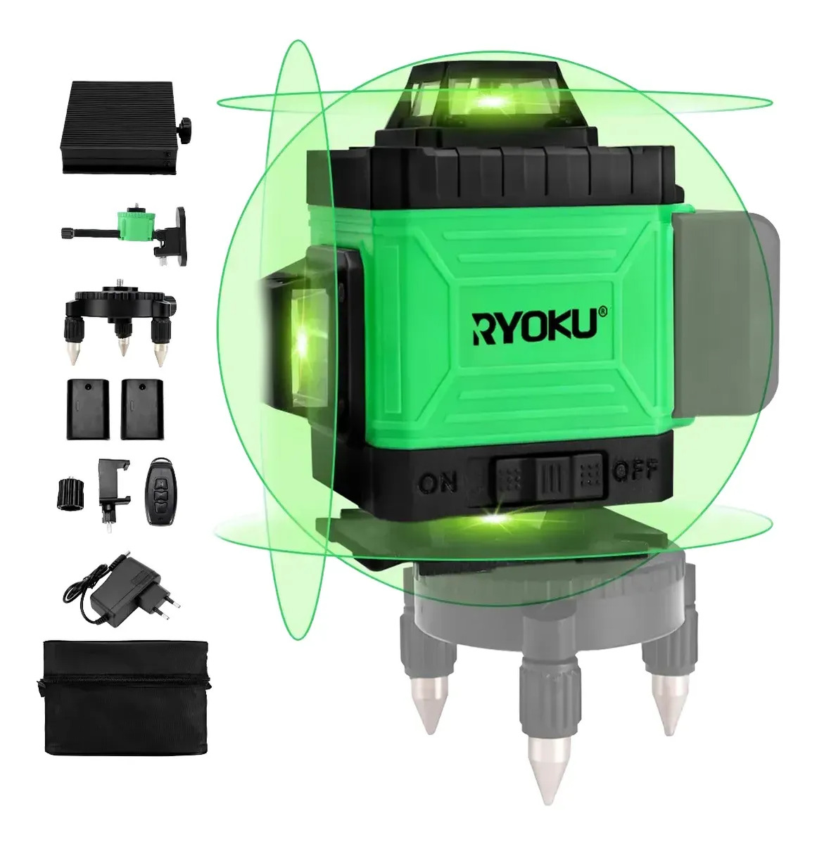 Nível Laser 16 Linhas 4d Verde 360° Autonivelante 2 Baterias