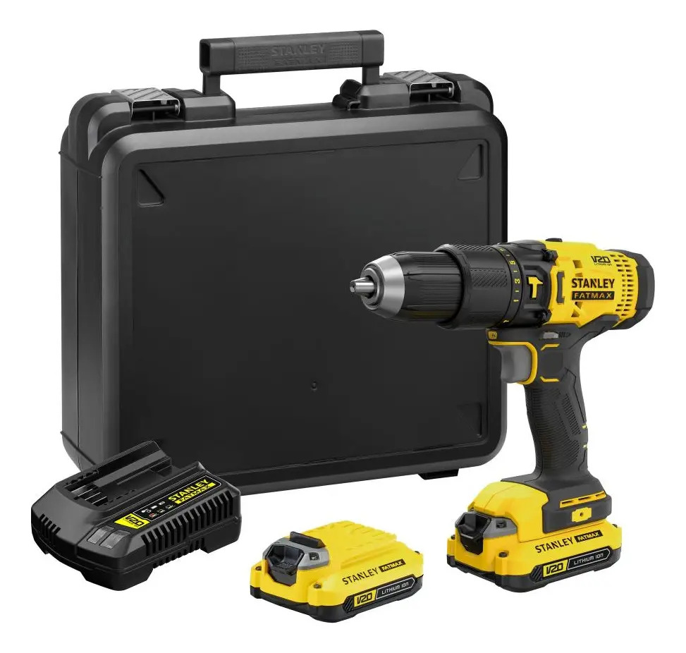 Parafusadeira e Furadeira de Impacto 13mm 20V STANLEY SCD711C2K Com 2 Baterias, Carregador e Maleta