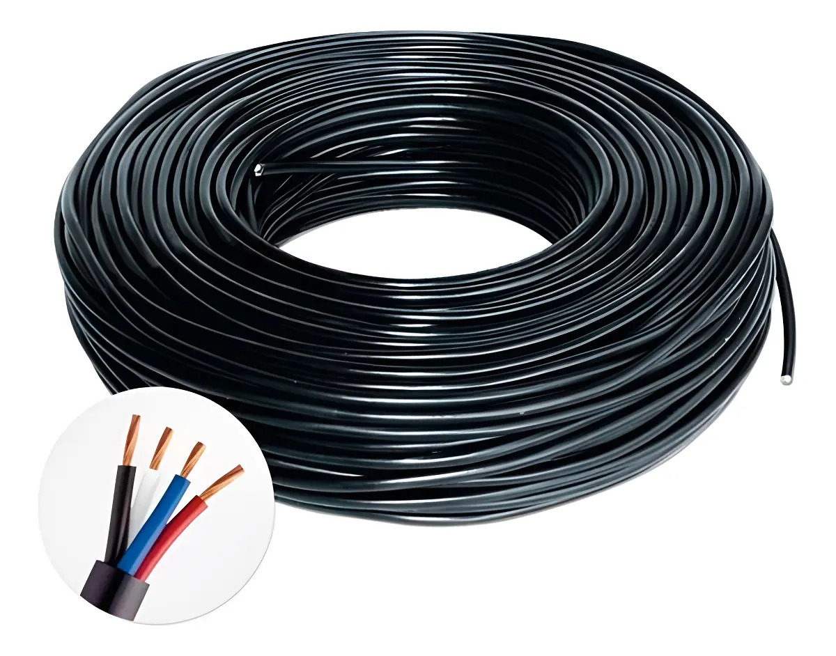 Cabo Pp 4x1,5 Mm - 100 Metros Preto 127/220v