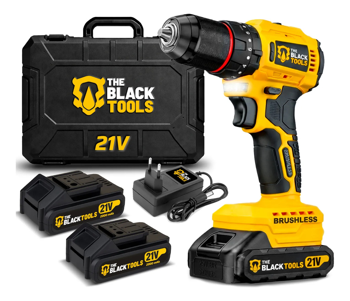 Parafusadeira Furadeira Impacto Brushless 21v + Acessórios