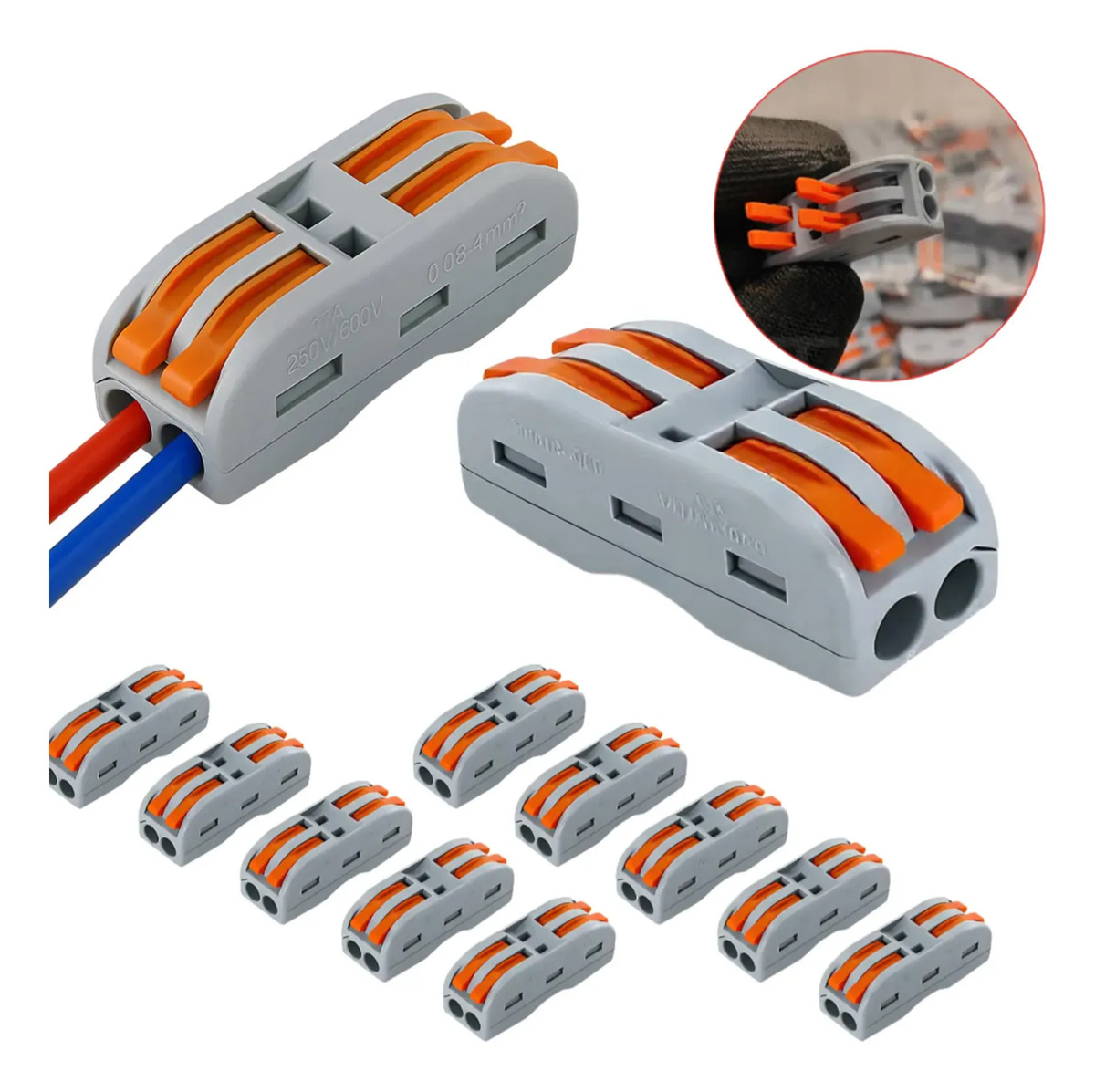 Kit 20 Conectores De Fioemenda Rapida Clickalavanca 2 Vias