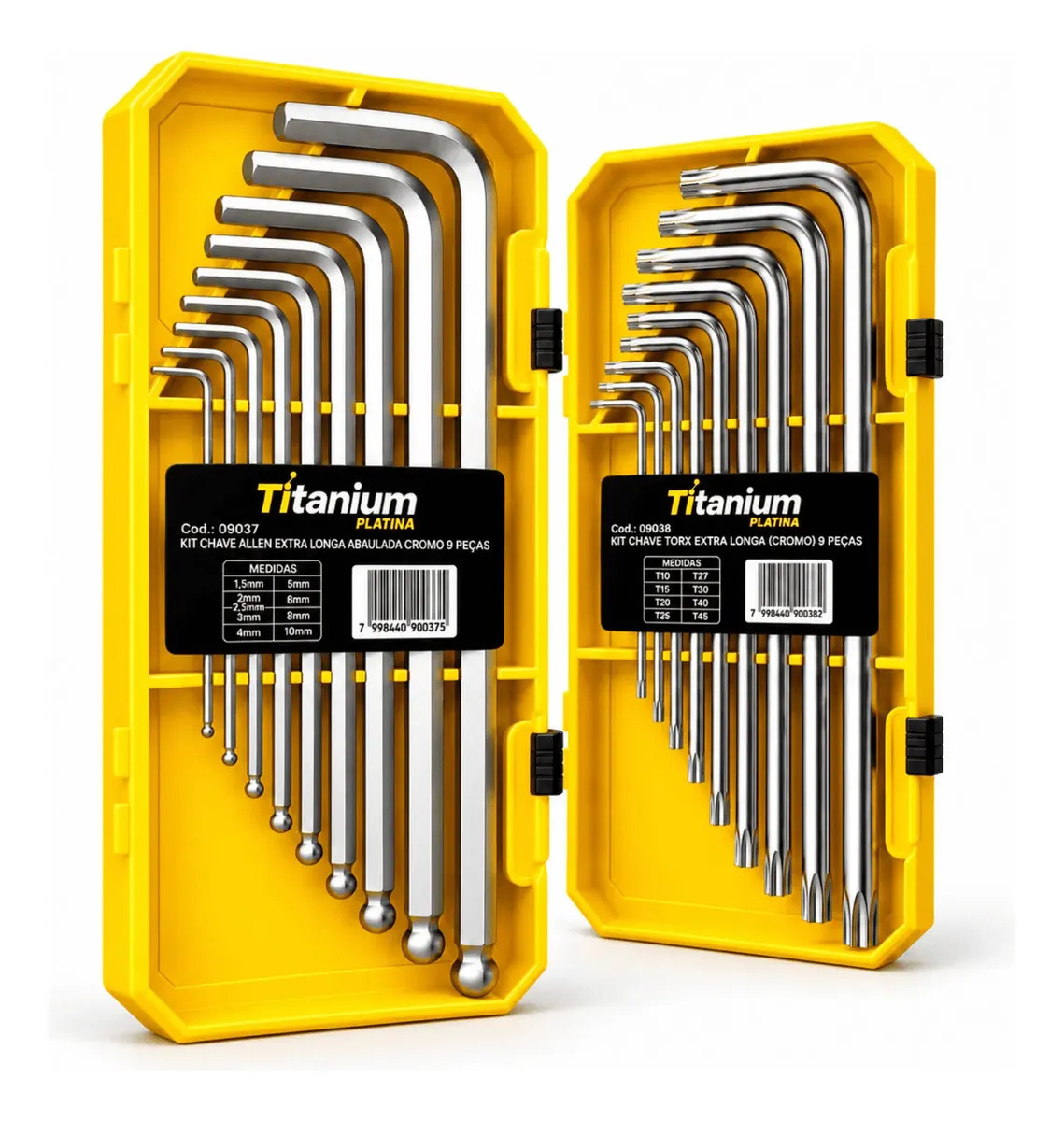 Chave Allen Titanium Allen / Torx - Cinza Com Acabamento Cromado