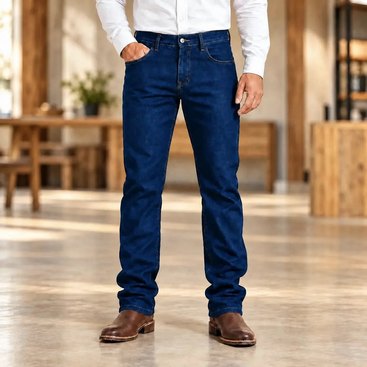 Calça Jeans Masculina De Trabalho Conforto Premium Reforçada