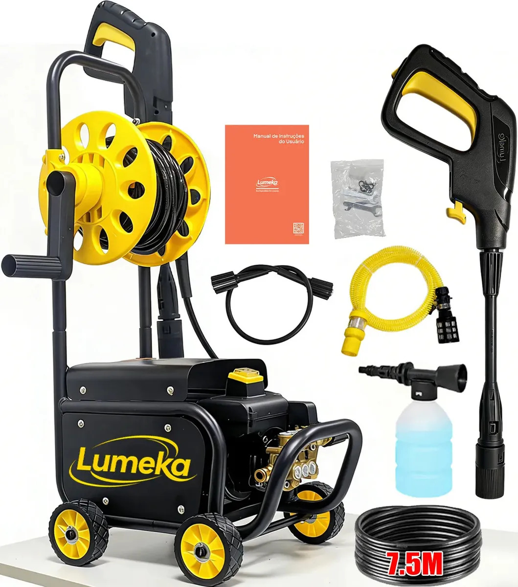 Lavadora De Alta Pressão Lumeka XW80 com motor a indução Lavadoras de Jato Elétricas Com Rolo De Mangueira