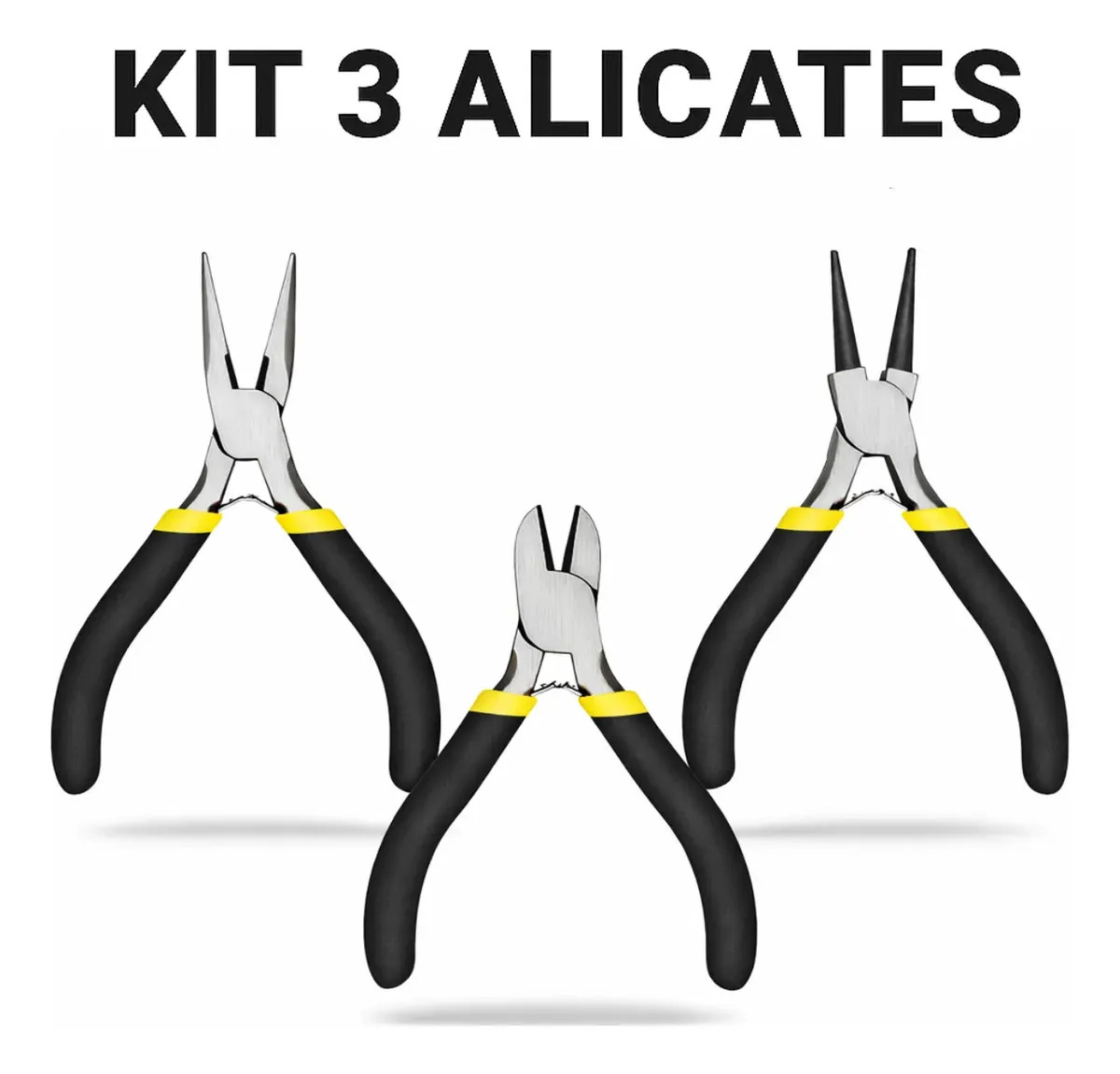 Kit 3 Mini Alicates Bico Corte Universal Para Bijuteria Artesanato Eletrônica Ferramenta Precisão Antiderrapante VBS Brasil